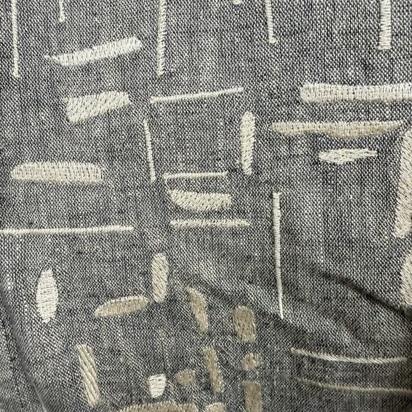 Poetry Top Womens 14 Tan Beige Linen Cotton Boxy Lagenlook Artsy Embroidered - Picture 9 of 14